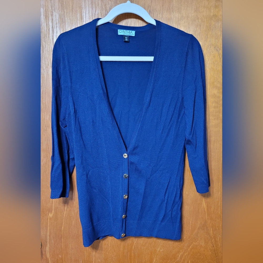 Cynthia Rowley NAVY Blue Button-Up Cardigan (0017)